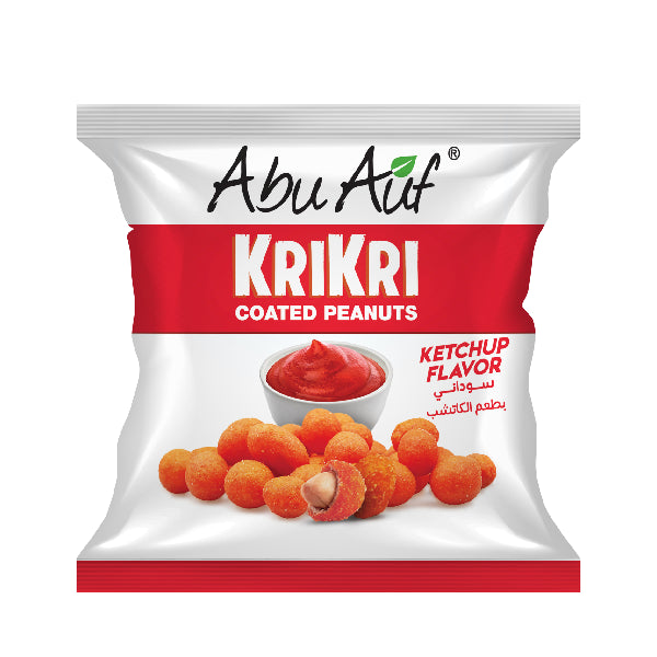 Abu Auf Krikri Coated Peanuts ketchup flavor pack front at Elsouk