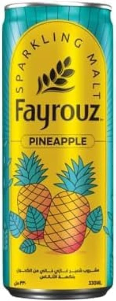 Fayrouz Pineapple Malt Drink 330ml from Elsouk with fruity malt flavor