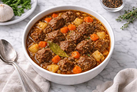 Classic Beef Stew Recipe rich stew in ceramic bowl Elsouk