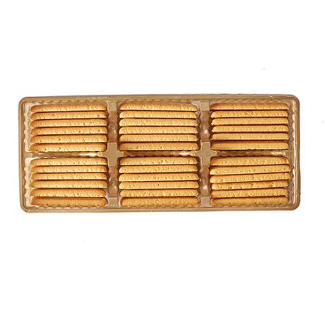 El Abd orange-flavored biscuits, a pack of 36 pieces, showing crispy cookies with orange zest on a white plate.