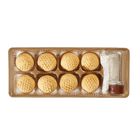 El Abd Kahk with Malban, 500g, traditional Egyptian cookies with malban filling, displayed in a clear package with golden accents.
