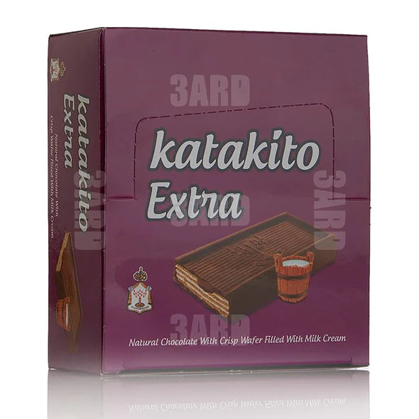 Chocolate wafer Katakito with milk cream from Elsouk 12 pieces snack pack (the box)
