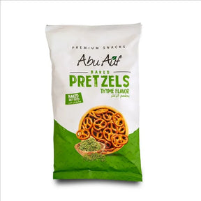 Abu Auf Baked Pretzels thyme flavor front pack image from Elsouk