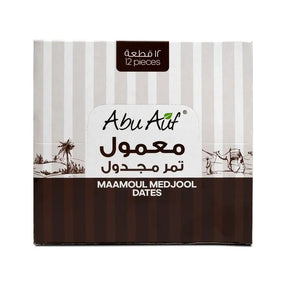 Abu Auf Maamoul Medjool Dates front pack photo with branding Elsouk