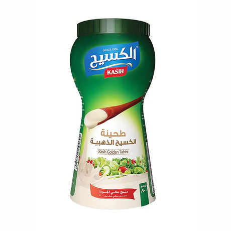 Golden Al Kasih Tahini 900g jar with a smooth, creamy texture, showcasing the premium Kasih brand for rich, authentic taste.