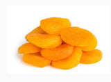 Golden Pyramids Turkish dried apricots, showcasing plump, vibrant orange apricots with a natural, wrinkled texture.
