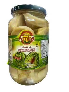 Elsouk Amira Artichoke Bottoms, fresh green artichoke bottoms on a white background, ready for cooking or culinary use.