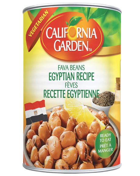 California Garden Fava Beans Egyptian Recipe in a bowl, showcasing fresh cooked fava beans prepared in traditional Egyptian style.