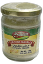 Ground Salem Mahleb, finely ground cherry seed spice for baking and flavoring, shown in a clear container.