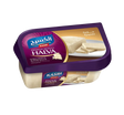 Kasih Halva Plain with vanilla flavor, showing a creamy, textured halva dessert with vanilla beans on a plate.