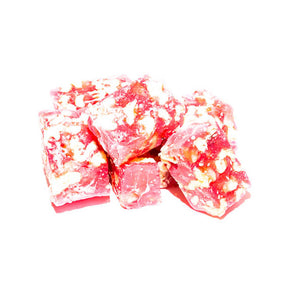 Malban with fruits and walnuts from Master Delight, showing a close-up of the chewy, fruit-filled Turkish delight with walnuts.