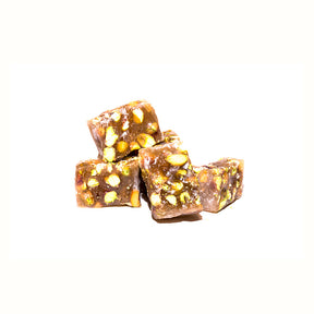 Malban with pistachios from Master Delight, 1lb, showing the rich, nut-filled Turkish sweet in a close-up image.