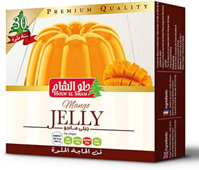 Holw El Sham mango jelly treat in 70g package with vibrant orange color and smooth jelly texture.
