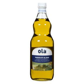 Elsouk Ola Premium Blend Extra Virgin Olive Oil 1L bottle with golden oil visible, ideal for cooking and salads