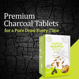 Noura premium coconut charcoal cubes for hookah, natural coconut shell pieces, 72 pieces for incense and hookah use.