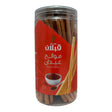 Qabalan bread sticks with salty, hot pepper flavor, featuring crunchy texture and vibrant red hot pepper seasoning.