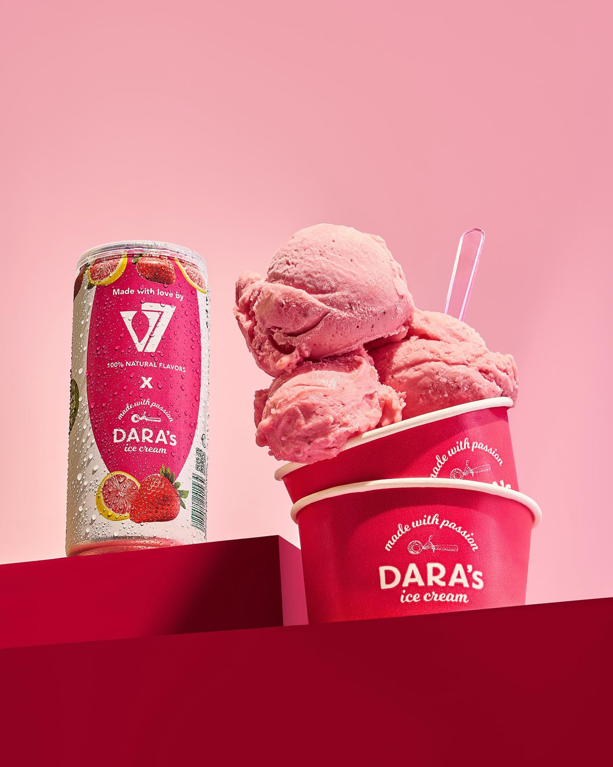 V7 Pink Lemonade Sparkling Drink with Honey - ElSouk Online