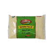 Fine Salem Semolina in a clear bag, showing its light yellow, coarse grain texture perfect for baking and cooking.